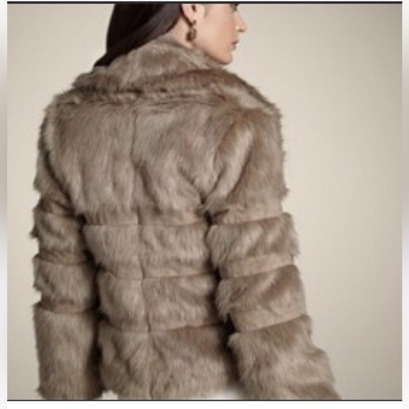 Chico’s Faux Fur & Suede Bolero Jacket Brown Boho Luxe Quiet Luxury Size 1 US 8 - Picture 4 of 9